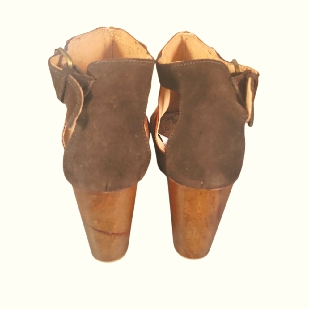 Free People Stylish Brown Leather  Clogs Amber Ankle Boots Made in Spain  Sz 37 - Picture 8 of 9